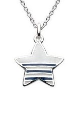 handsome little nautical star sterling silver baby necklace